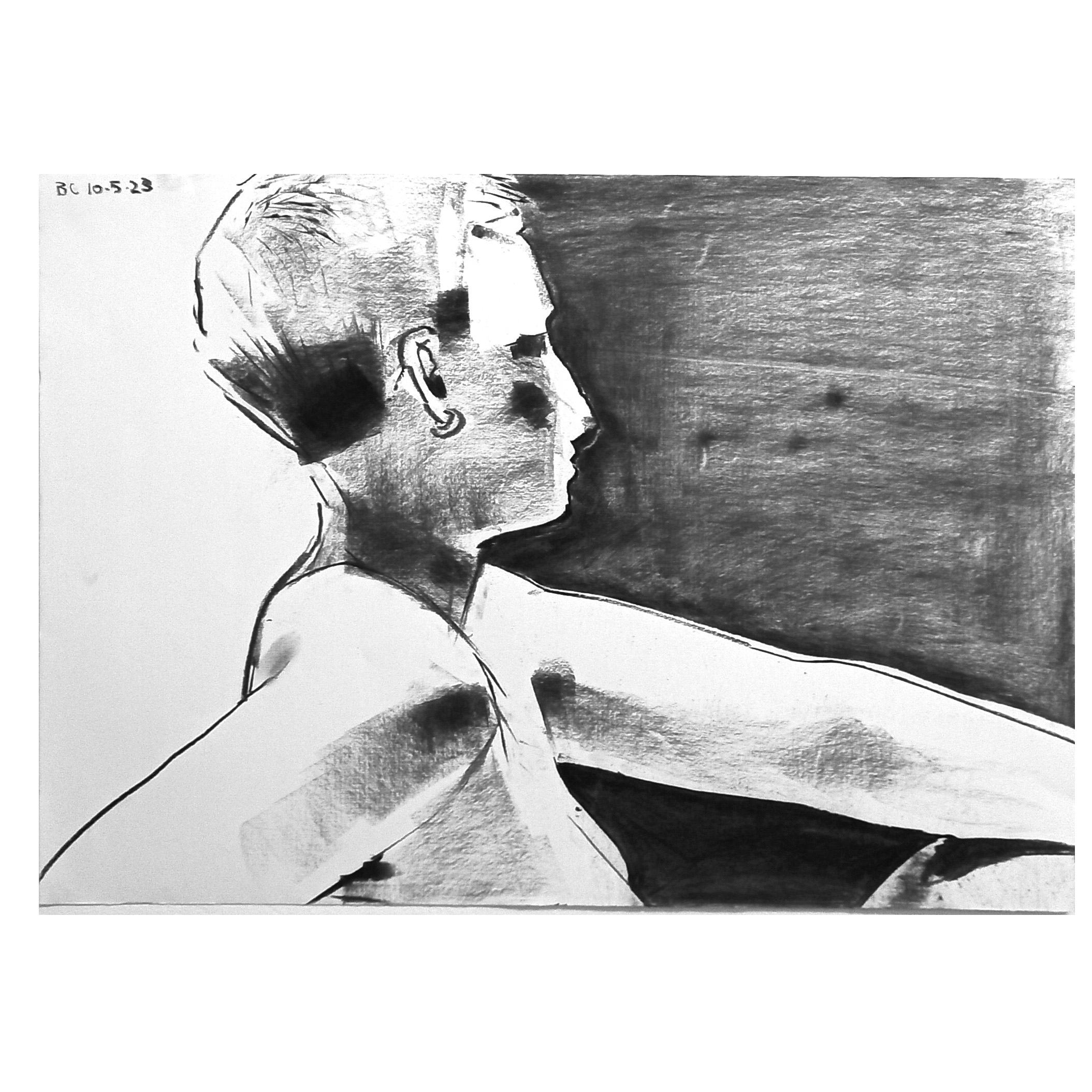Charcoal life drawing by Ben Crappsley
