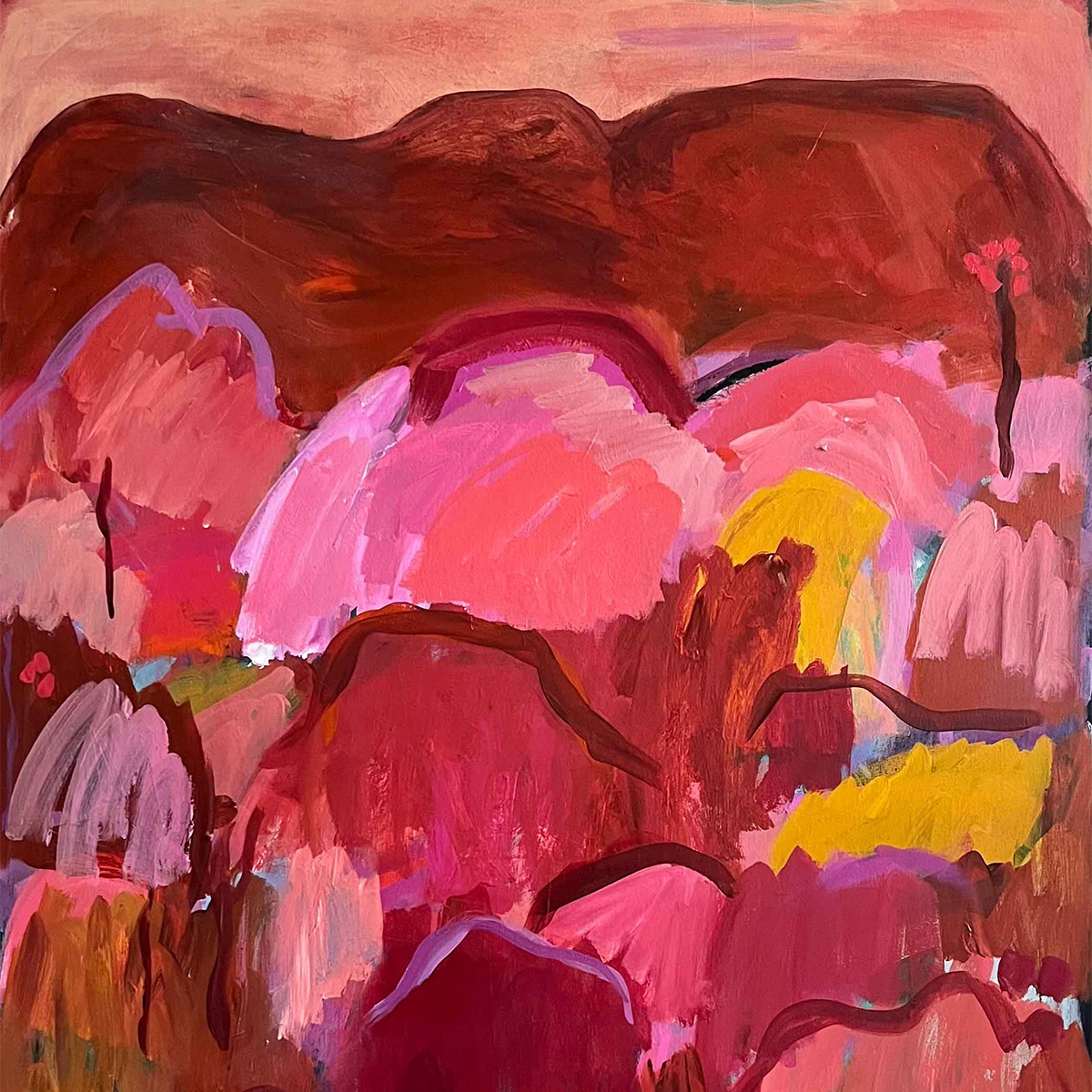 Painting of an abstract landscape 'Be-Still-an-Instant' Myra Mitchell